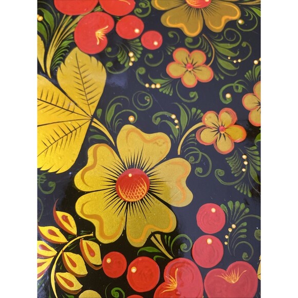 VTG Beautiful Hand Painted Russian "Lipetsk Designs" Cold Food Tray Plate - Picture 8 of 8